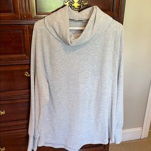 LOFT Light Gray Cowl Neck Sweater
